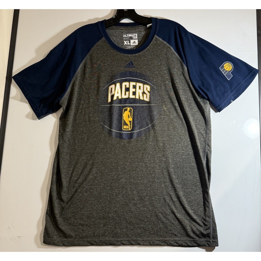 Adidas Indiana Pacers Shirt Mens Extra Large XL Gray Lightweight Crew Neck NBA
